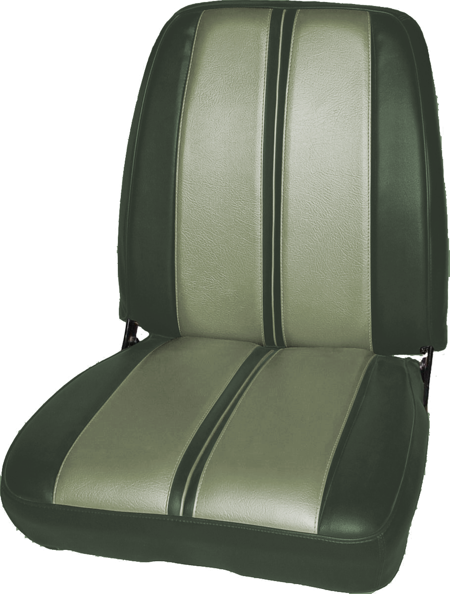 68 SPORT SATELLITE/GTX BUCKET SEAT UPHOLSTERY - LIGHT GREEN/DARK GREEN