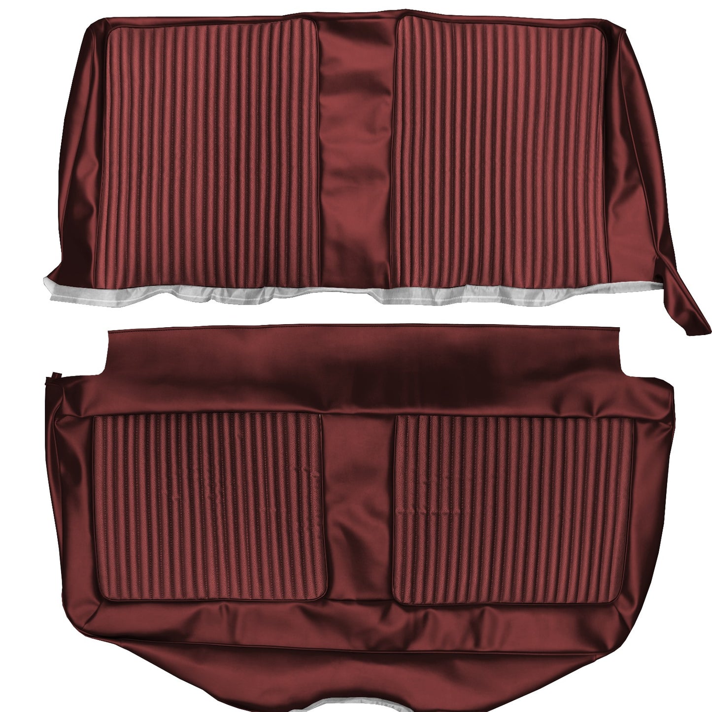 66 BELVEDERE II 4-DR/WAGON BENCH SEAT UPHOLSTERY- RED