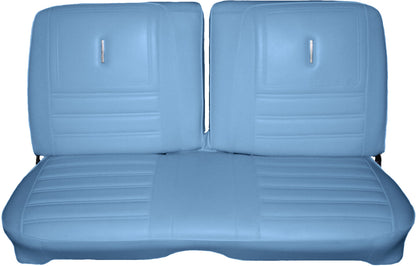 1972 PLYMOUTH ROADRUNNER/SATELLITE SEBRING "DECOR" SPLIT BENCH UPHOLSTERY - BRIGHT BLUE