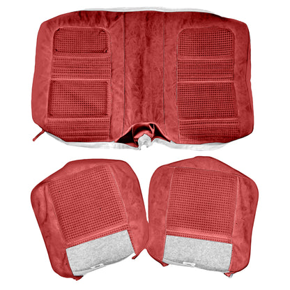 1979-1980 PONTIAC FIREBIRD/TRANS AM "DELUXE" HARDTOP REAR UPHOLSTERY - LSRM CARMINE HOBNAIL CLOTH/LSRM CARMINE LOMBARDY CLOTH