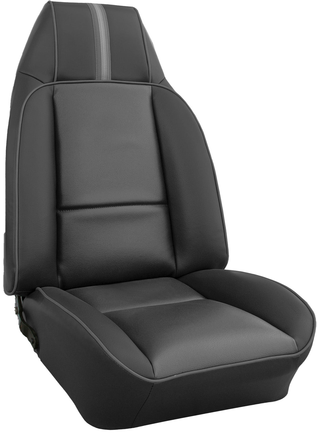 1981 CHEVROLET CAMARO/CAMARO BERLINETTA/CAMARO Z28 "DELUXE" BUCKET SEAT CLOTH UPHOLSTERY - SRM BLACK RIBBED CLOTH/BLACK