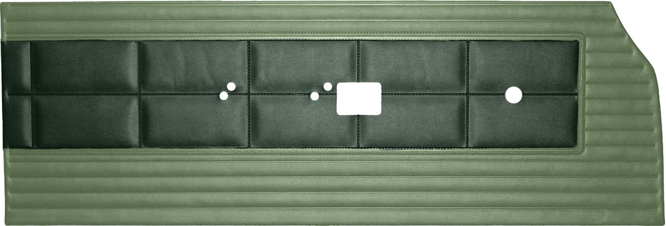 68 SATELLITE/ROADRUNNER "DECOR" FRONT DOOR PANELS - DARK GREEN/LIGHT GREEN