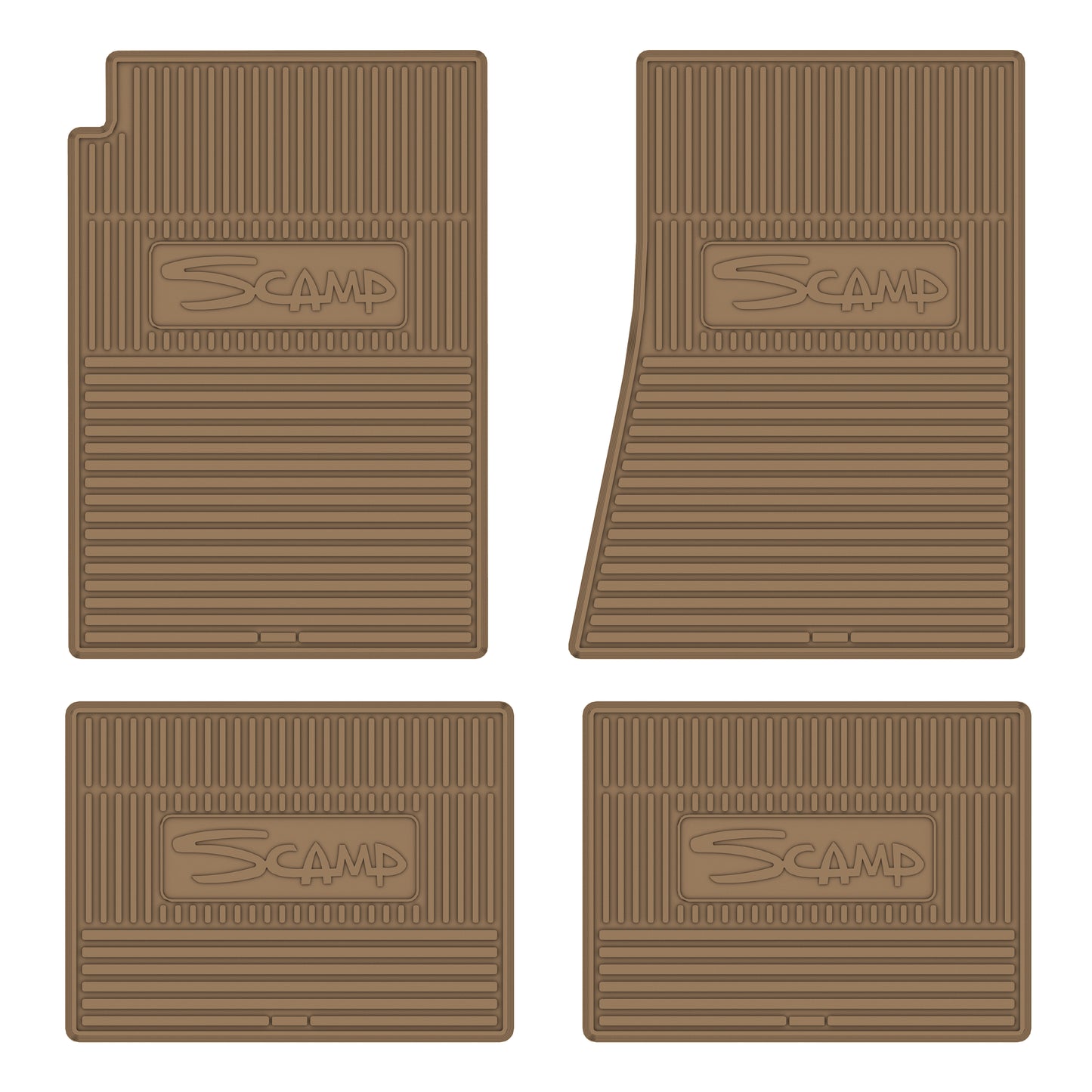 1971-1976 PLYMOUTH VALIANT SCAMP FLOOR MATS W/ MANUAL TRANSMISSION - TAN