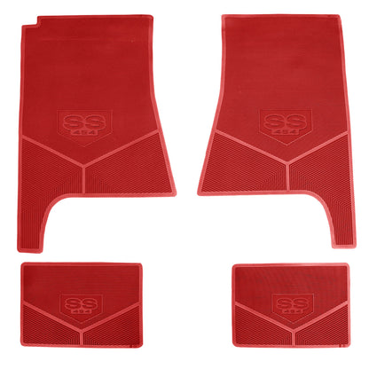 1968-1972 CHEVROLET CHEVELLE/MALIBU/SS 'SS 396' FLOOR MATS - BRIGHT RED