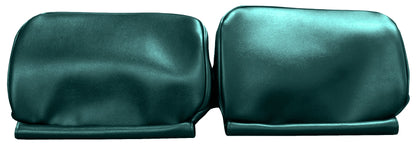 67 GM A-BODY BENCH SEAT 'NON-ZIPPERED' HEADREST COVERS - DARK TURQUOISE