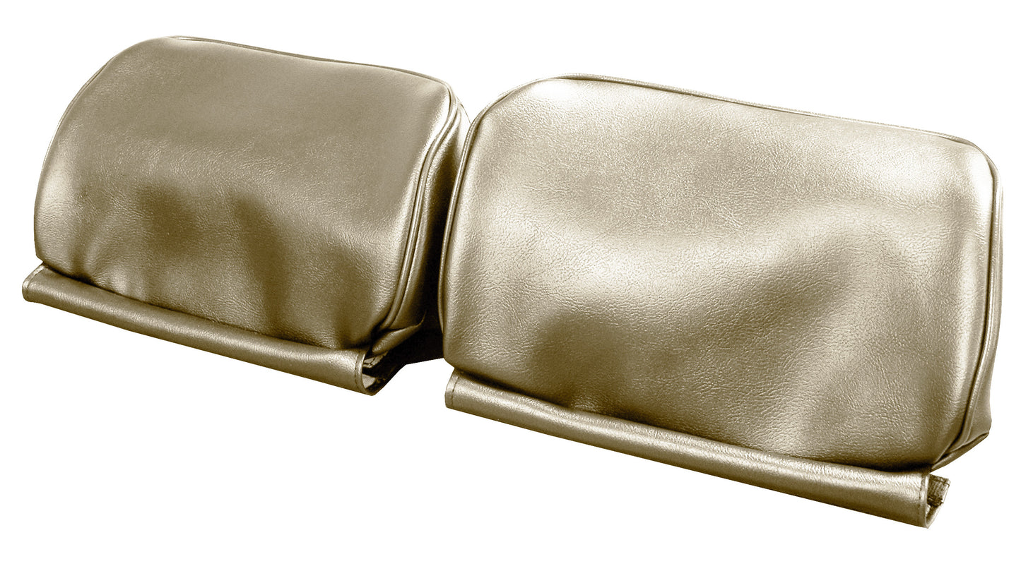 66 GM A-BODY BUCKET SEAT 'NON-ORIGINAL' HEADREST COVERS - PARCHMENT