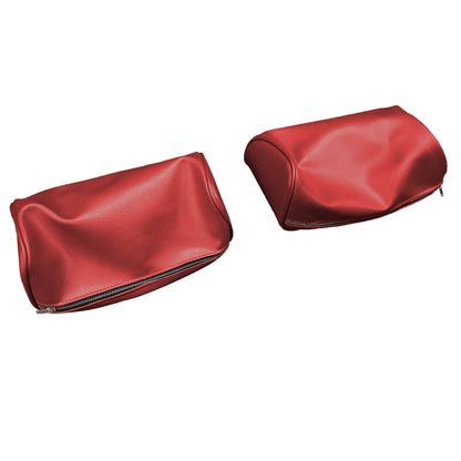 66 GM A-BODY BENCH SEAT 'ZIPPERED' HEADREST COVERS - RED