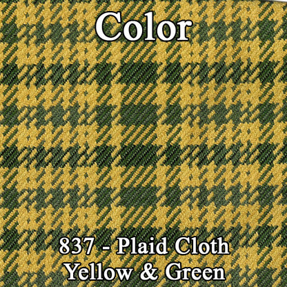 72/73 DART/DART SPORT/DEMON/DUSTER SPLIT BENCH UPHOLSTERY - SRM YELLOW/GREEN PLAID CLOTH/GREEN