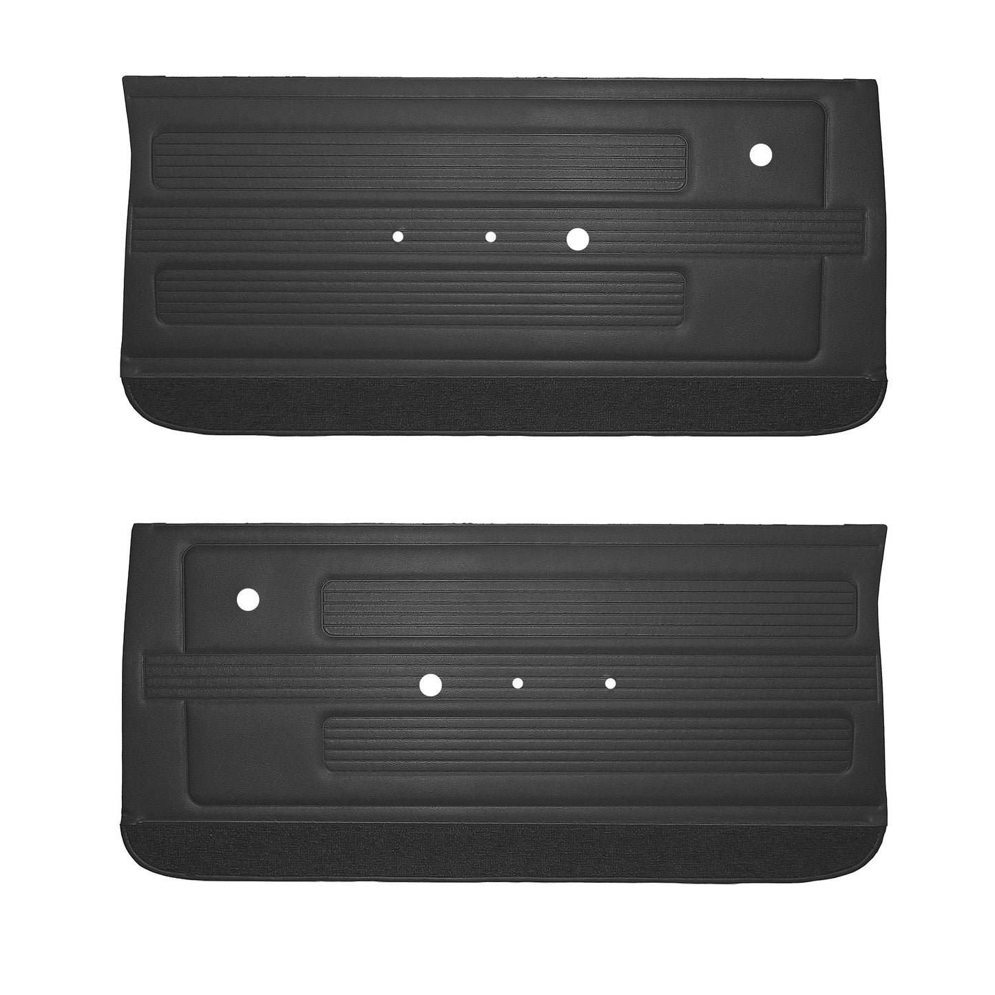 67 GTO/LEMANS FRONT DOOR PANEL - BLACK W/BLACK